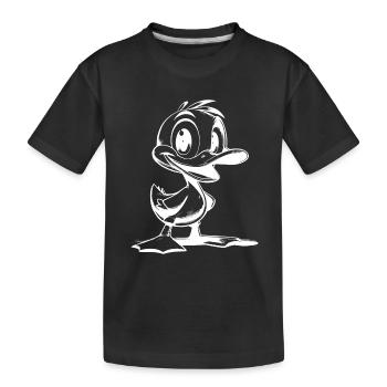 Dandiner le canard avec de grands pieds et un grand bec - T-shirt bio Premium Enfant - noir - Devant