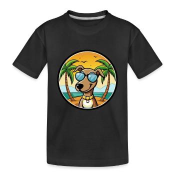 Hannover Laufhund Hunderasse Cartoon Sonnenbrille Strand - Kinder Premium Bio T-Shirt - Schwarz - Vorne