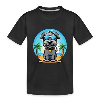 Kerry Blue Terrier Hunderasse Cartoon Sonnenbrille - Kinder Premium Bio T-Shirt - Schwarz - Vorne