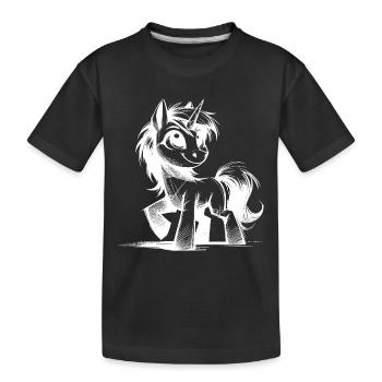 Magical Unicorn Magic Pencil Sketch - Kids' Premium Organic T-Shirt - black - Front