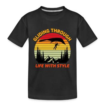 Deltaplane Sports aériens Aventure Pilote de vol à voile - T-shirt bio Premium Enfant - noir - Devant