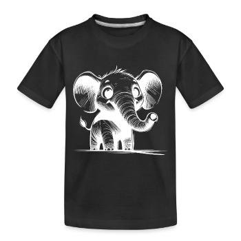 Mignon bébé éléphant avec de grandes oreilles - T-shirt bio Premium Enfant - noir - Devant