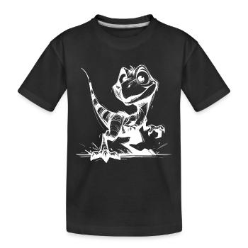 Croquis mignon de bébé raptor coquin - T-shirt bio Premium Enfant - noir - Devant