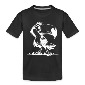 Croquis au crayon de toucan exotique - T-shirt bio Premium Enfant - noir - Devant