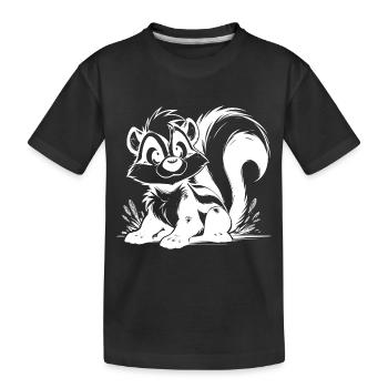 Petit mignon bébé mouffette dessin au crayon - T-shirt bio Premium Enfant - noir - Devant