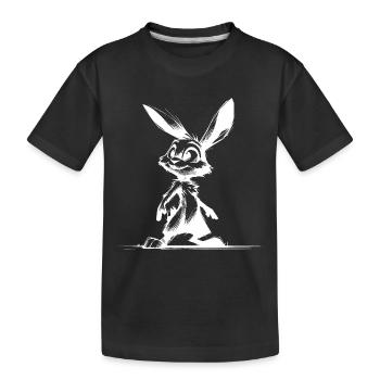 Häschen mit großen Augen und Ohren - Kinder Premium Bio T-Shirt - Schwarz - Vorne