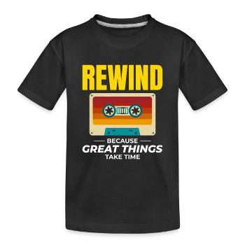 Cassette Bobinage Des Années 80 Nostalgie Rétro Années 1980 - T-shirt bio Premium Enfant - noir - Devant