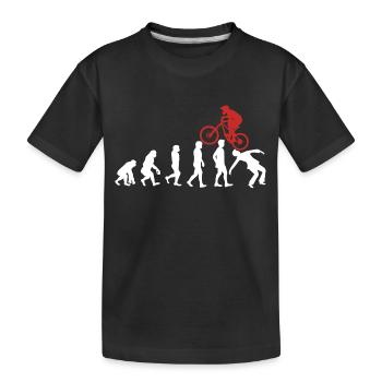 Mountainbike MTB Mountainbiker Evolution Fahrrad - Kinder Premium Bio T-Shirt - Schwarz - Vorne