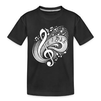 Notes de musique flottantes Clé volante - T-shirt bio Premium Enfant - noir - Devant