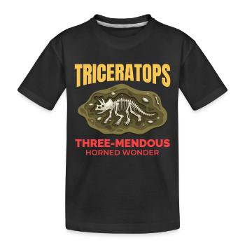 Triceratops Dinosaure Dino Paléontologie Fossile - T-shirt bio Premium Enfant - noir - Devant