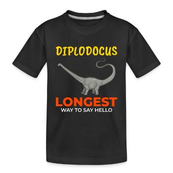 Diplodocus Dinosaure Chasse aux fossiles Paléontologie - T-shirt bio Premium Enfant - noir - Devant