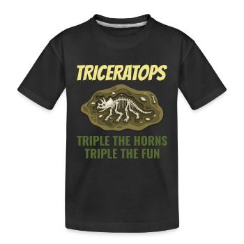 Triceratops Dinosaure Dino Paléontologie Fossile - T-shirt bio Premium Enfant - noir - Devant
