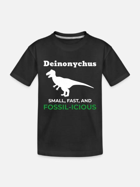 Deinonychus Dinosaur Dino Paleontologist Fossil - Kids' Premium Organic T-Shirt - black