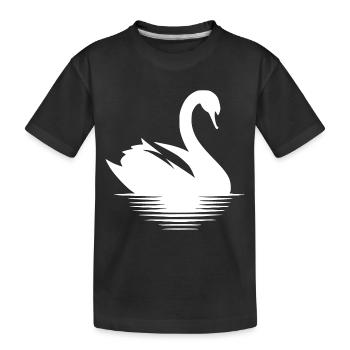 Portrait de sauvagine fier cygne - T-shirt bio Premium Enfant - noir - Devant