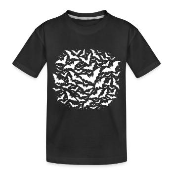Chauves-souris volantes en essaim la nuit - T-shirt bio Premium Enfant - noir - Devant