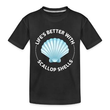 Pétoncles Coquillages Collector Beachcomber Crustacés - T-shirt bio Premium Enfant - noir - Devant