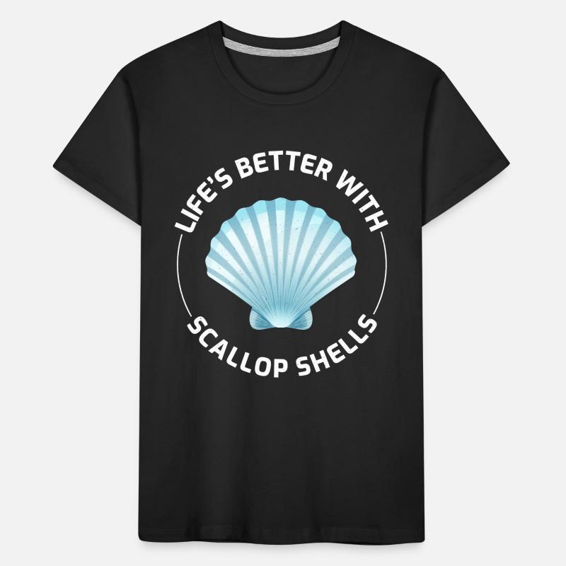 Scallop Seashells Collector Beachcomber Shellfish Kids' Premium Organic T-Shirt