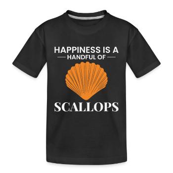 Scallop Seashells Collector Beachcomber Shellfish - Kids' Premium Organic T-Shirt - black - Front