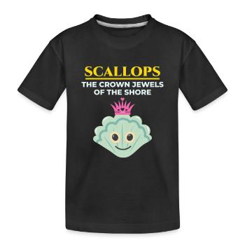Scallop Seashells Collector Beachcomber Shellfish - Kids' Premium Organic T-Shirt - black - Front