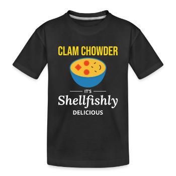 Chaudrée de palourdes, crustacés, soupe de fruits de mer hilarante - T-shirt bio Premium Enfant - noir - Devant
