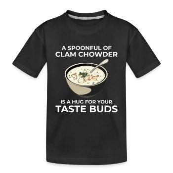 Chaudrée de palourdes, crustacés, soupe de fruits de mer hilarante - T-shirt bio Premium Enfant - noir - Devant
