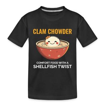 Chaudrée de palourdes, crustacés, soupe de fruits de mer hilarante - T-shirt bio Premium Enfant - noir - Devant