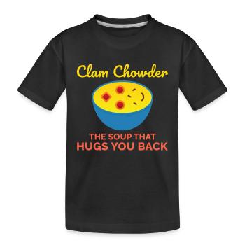 Chaudrée de palourdes, crustacés, soupe de fruits de mer hilarante - T-shirt bio Premium Enfant - noir - Devant
