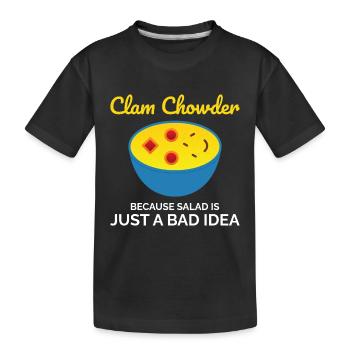 Chaudrée de palourdes, crustacés, soupe de fruits de mer hilarante - T-shirt bio Premium Enfant - noir - Devant