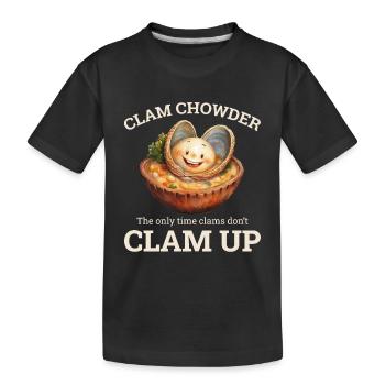 Chaudrée de palourdes, crustacés, soupe de fruits de mer hilarante - T-shirt bio Premium Enfant - noir - Devant