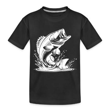Le sandre saute élégamment hors de l’eau - T-shirt bio Premium Enfant - noir - Devant