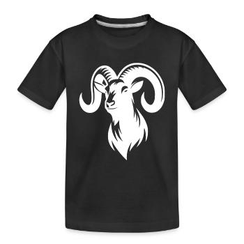 bouc avec d’énormes cornes - T-shirt bio Premium Enfant - noir - Devant