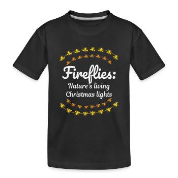 Fireflies Firefly Lightning Bug Insect Christmas - Kids' Premium Organic T-Shirt - black - Front