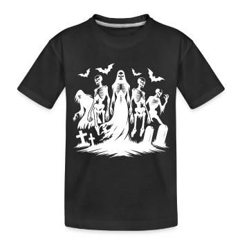 Groupe de cimetière zombie de la nuit d’Halloween - T-shirt bio Premium Enfant - noir - Devant