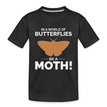 Motte nachtaktives Tier Insektensammler Entomologie - Kinder Premium Bio T-Shirt - Schwarz - Vorne