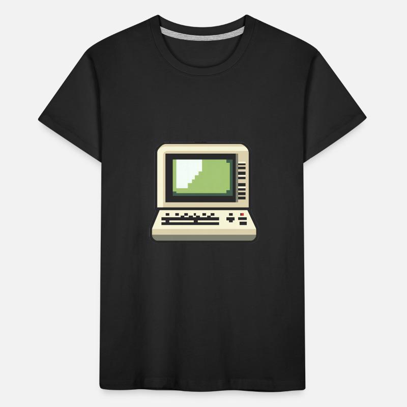 8-Bit DOS Terminal Computer Retro Pixelart Kinder Premium Bio T-Shirt