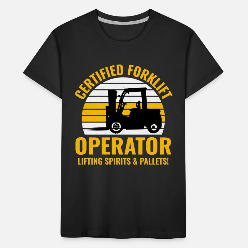Forklift Operator Heavy Equipment Driver Funny Kids' Premium Organic T-Shirt