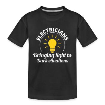 Elektriker Humor Elektrotechniker Ingenieur - Kinder Premium Bio T-Shirt - Schwarz - Vorne