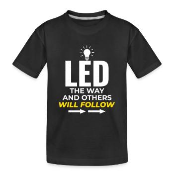 Elektriker: LED der Weg, andere inspirieren - Kinder Premium Bio T-Shirt - Schwarz - Vorne