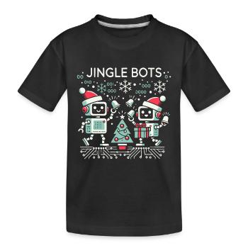 Jingle Bots - Weihnachtsroboter mit Binärcode - Kinder Premium Bio T-Shirt - Schwarz - Vorne