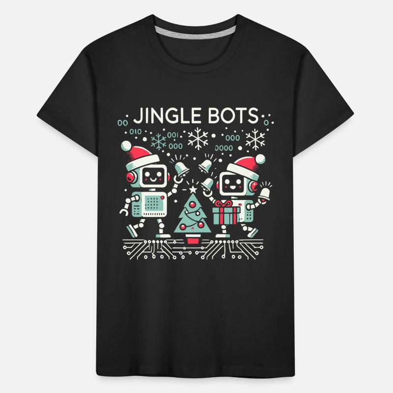 Jingle Bots - Weihnachtsroboter mit Binärcode Kinder Premium Bio T-Shirt