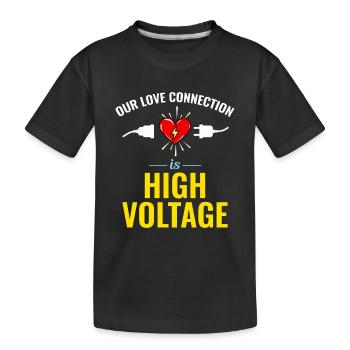 Electrician Valentine: High Voltage Love - Kids' Premium Organic T-Shirt - black - Front
