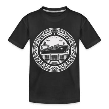Oil tankers - powerful ships on the high seas - Kids' Premium Organic T-Shirt - black - Front
