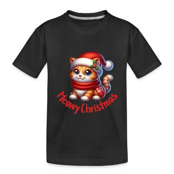 Noël chat - T-shirt bio Premium Enfant - noir - Devant