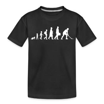Feldhockey Evolution - Kinder Premium Bio T-Shirt - Schwarz - Vorne