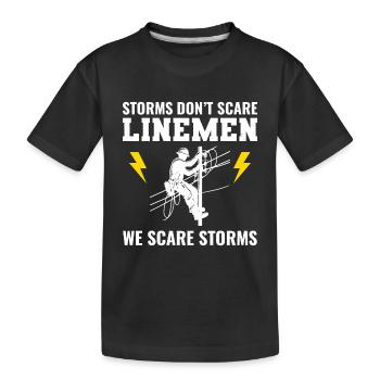 Linemen stürmen furchtloses Stromnetz Elektrizität - Kinder Premium Bio T-Shirt - Schwarz - Vorne