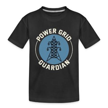 Lineman Power Grid Guardian Héros du travail en électricité - T-shirt bio Premium Enfant - noir - Devant