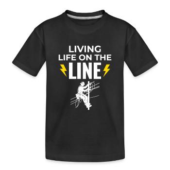 Lineman Life Line : Courage, travail dévoué - T-shirt bio Premium Enfant - noir - Devant