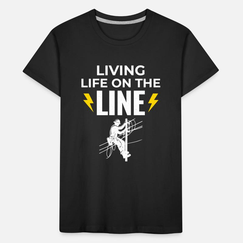 Lineman Life Line : Courage, travail dévoué T-shirt bio Premium Enfant