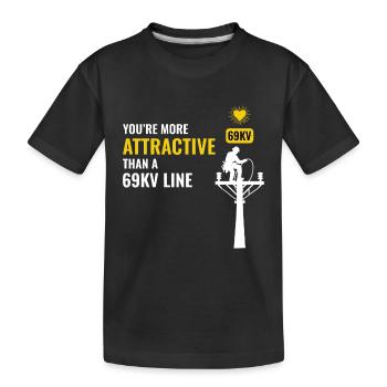 Lineman Valentine 69kV Line Attraction Humor Liebe - Kinder Premium Bio T-Shirt - Schwarz - Vorne