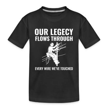 Lineman Legacy Wires Dedication Power Grid Pride - Kids' Premium Organic T-Shirt - black - Front